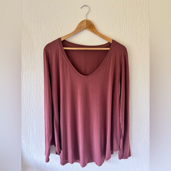 Lululemon Up for Down Time Long Sleeve - Dark Terracotta Long Sleeve Short Top - Picture 7 of 11